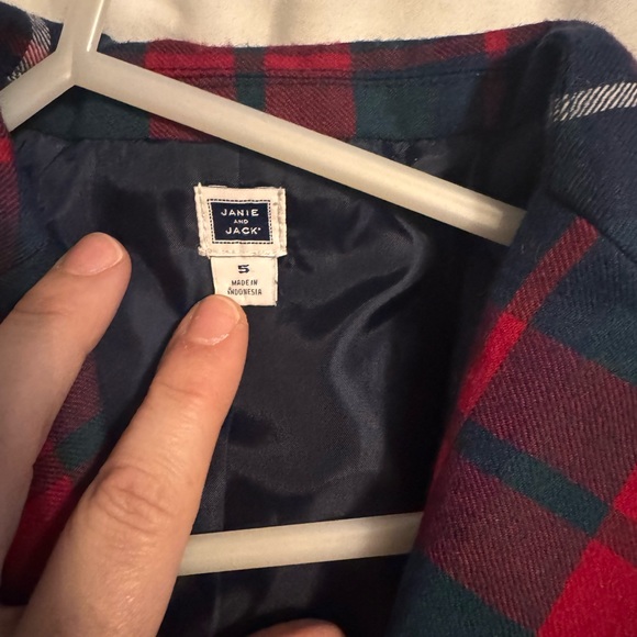 Janie and Jack Red and Blue Plaid Blazer - Picture 2 of 3